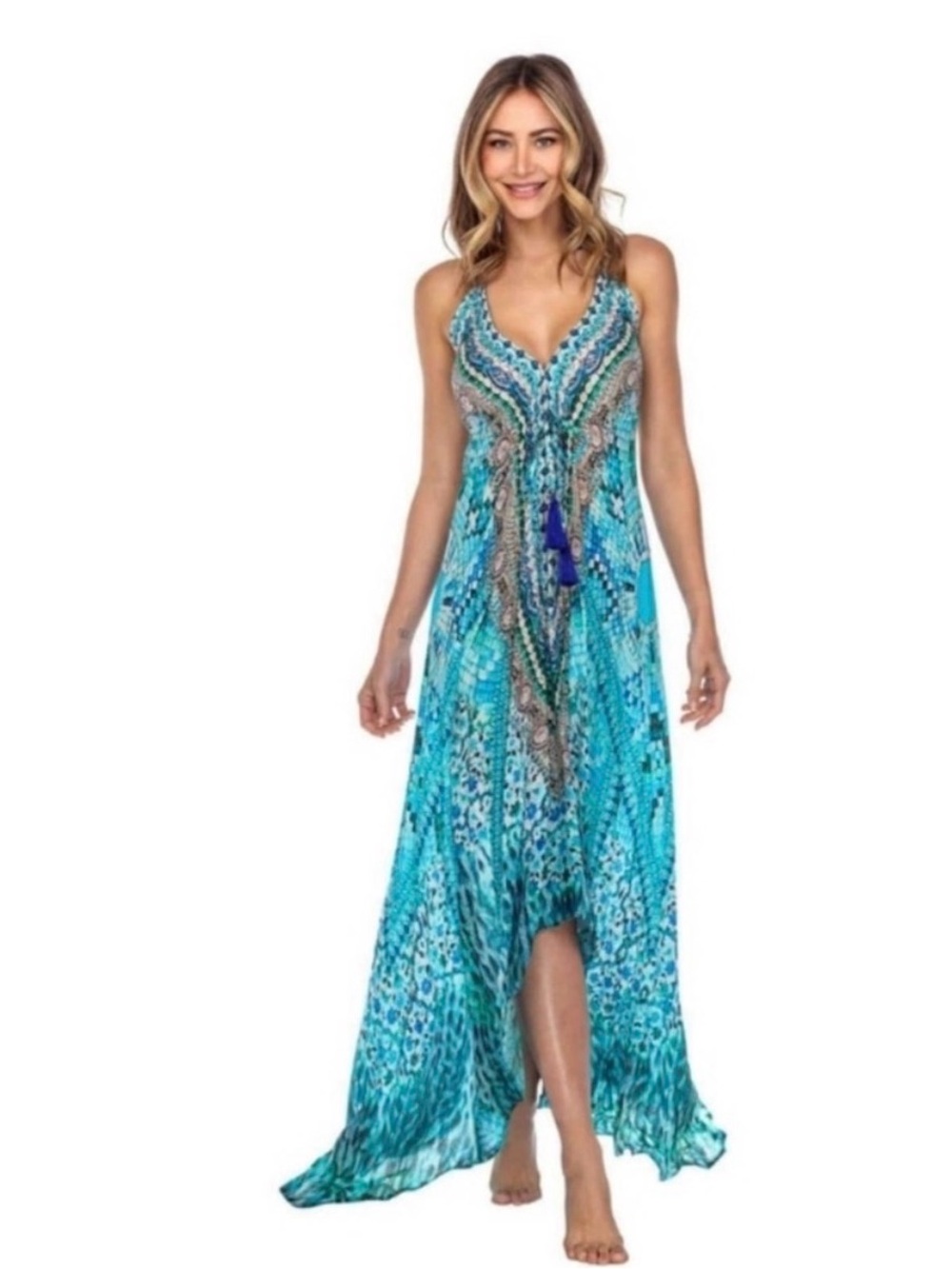 Nwot LA MODA true colors  WATERCOLOR MAXI COVER-UP DRESS SIZE L/XL